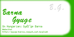 barna gyuge business card